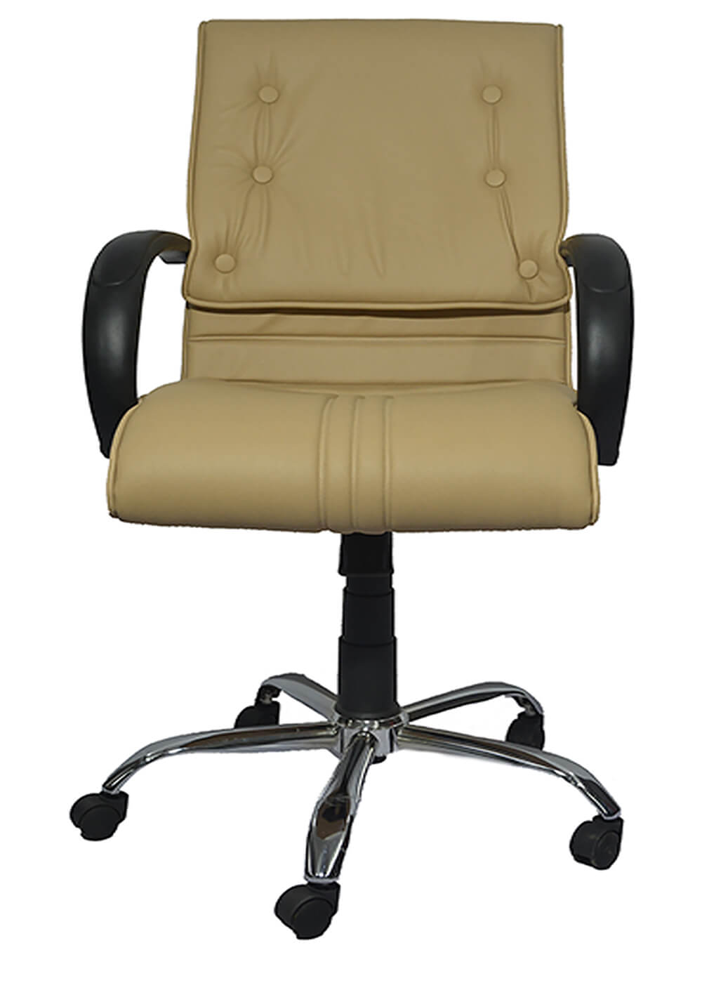 AMM 1019 Leatherite Medium Back Chair W/Chrome Base