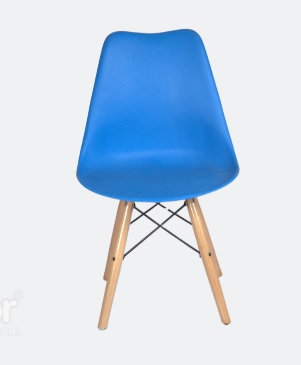 AMM Simpson Visitor Chair W/wooden Cross Leg||Blue||Office Chair